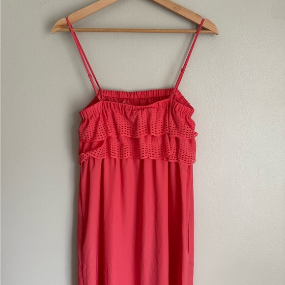 Susana Monaco lattice cutout ruffle maxi dress with pockets pink size 8 - Picture 2 of 6